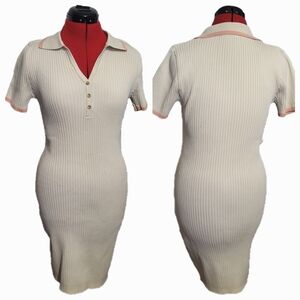 Leyden Tan Sheath Polo Dress Short Sleeve